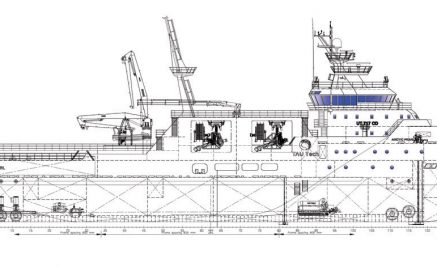 Bygget om offshorefartøy til avansert fiskefartøy fangst av skjell